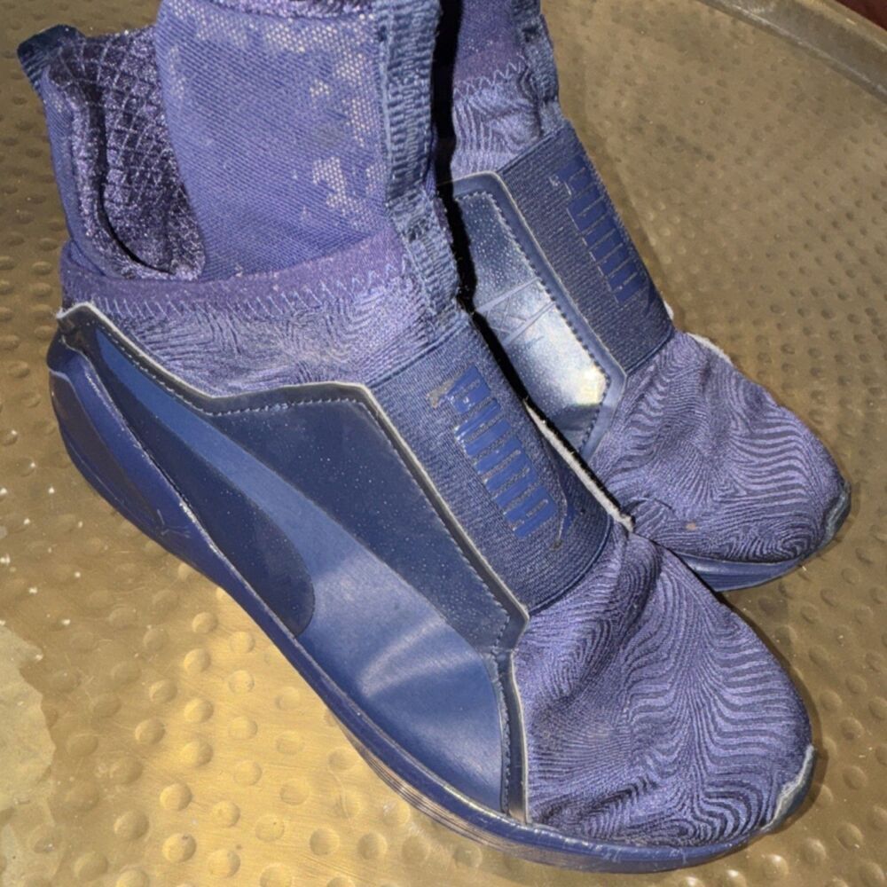 PUMA Men’s Blue Solid High Top Slip-On Breathable Fierce Mesh Sneakers